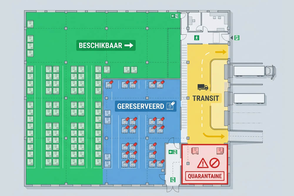 Soorten voorraden op basis van fysieke locatie of staat